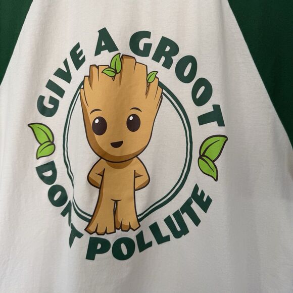 Marvel Give a Groot Don’t Pollute T-Shirt BoxLunch Exclusive Organic Cotton Lrg - Picture 4 of 8